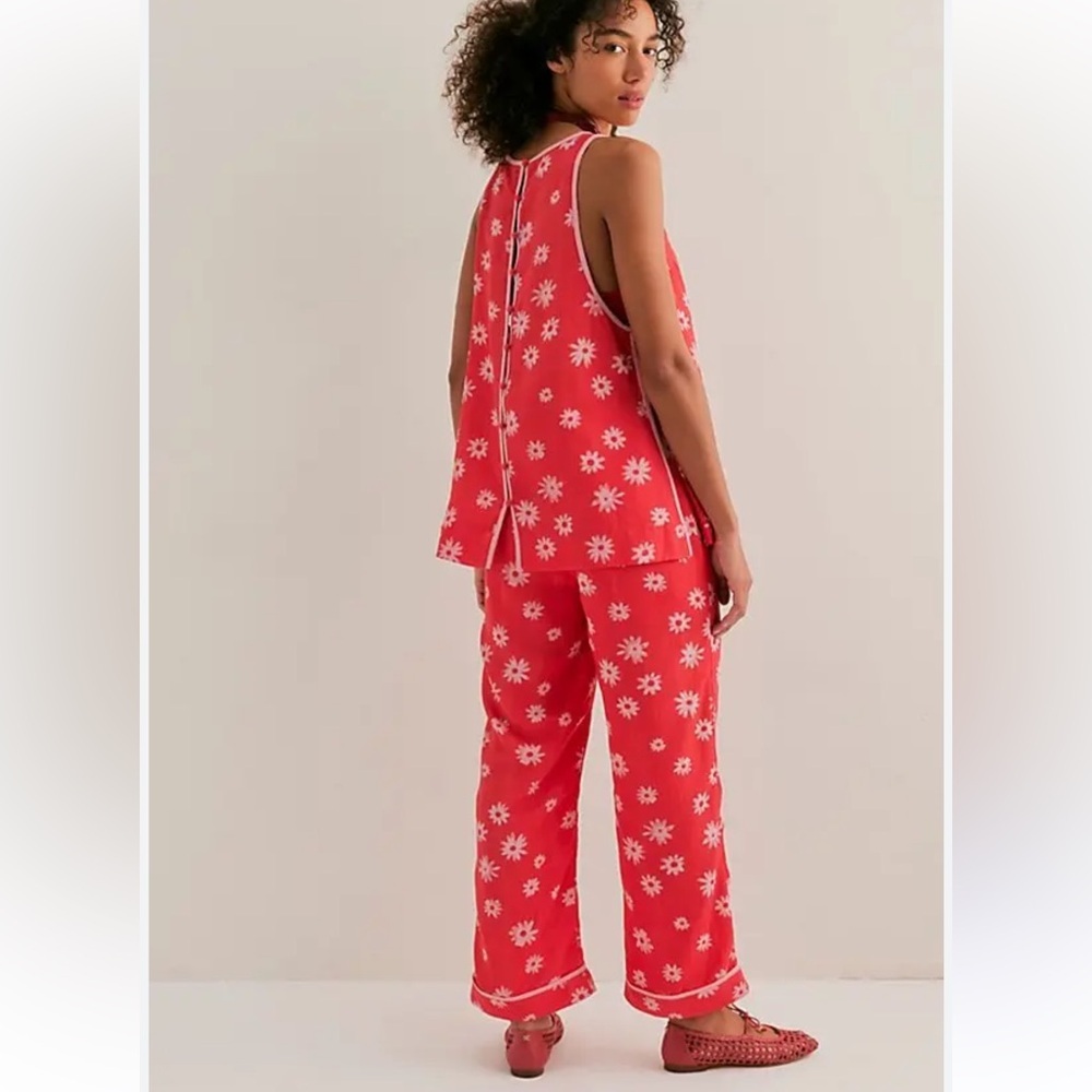 Free People Red Floral Sleeveless Set - Picture 3 of 9